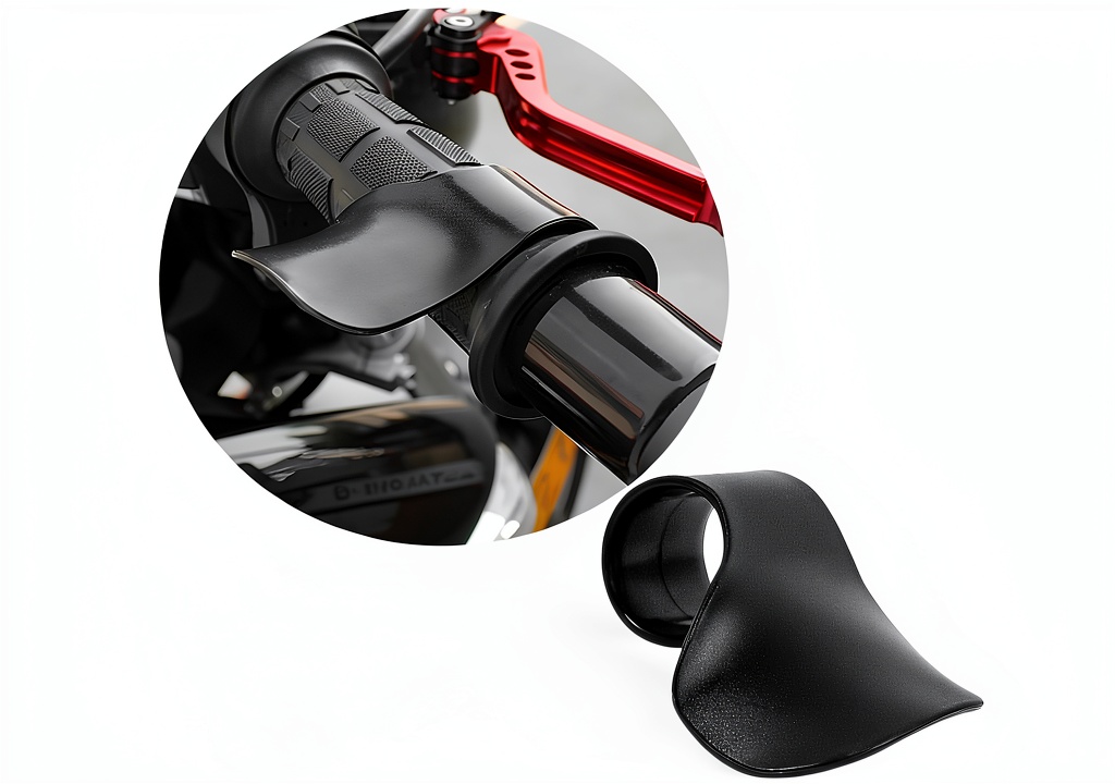 Rider installing the povtii throttle assist on a motorcycle