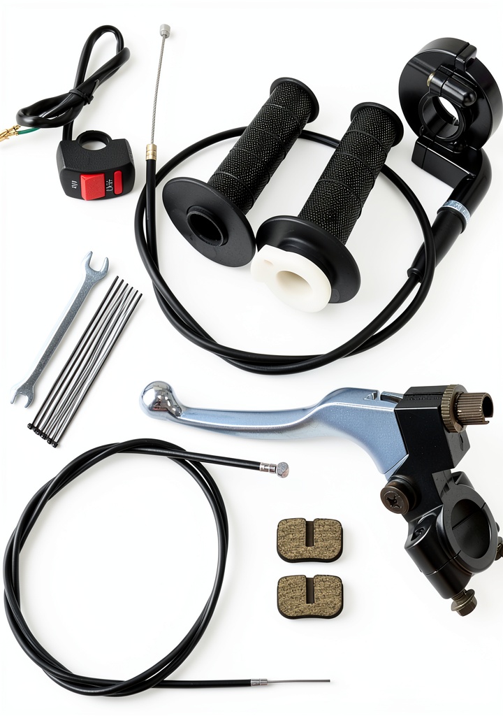 Installing YOXUFA Motorcycle Throttle Grip Set 18.99 on a wooden garage bench