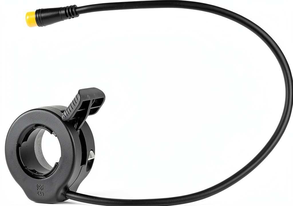 Haosie 130X thumb throttle installed on an electric bike handlebar
