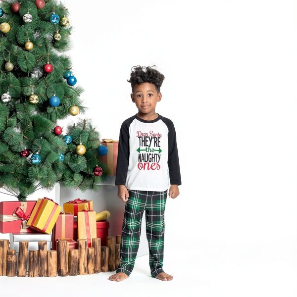 Green Letter Christmas Pajamas for Kids and Adults-3