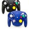 VTone GameCube Wii Wireless Controller Black Dark Blue with Ergonomic-0