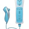 Tevodo Wii Wireless Gamepad Remote Blue Pink with Silicone Case-2