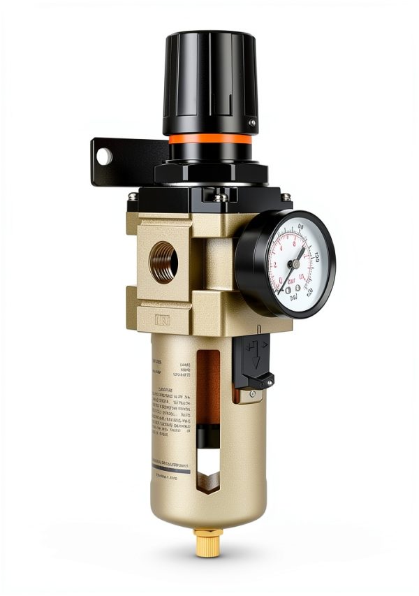 Hromee 1/2 Inch Compressed Filter Regulator Combo, Air Compressor Water Oil Trap Separator with Pressure Gauge, Semi-Auto Drain and Bracket-4