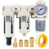 GDLIN Air Pressure Regulator 3/8 NPT Auto Drain & Bowl-0