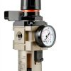 Hromee 1/2 Inch Compressed Filter Regulator Combo, Air Compressor Water Oil Trap Separator with Pressure Gauge, Semi-Auto Drain and Bracket-2